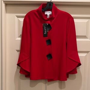 Joseph Ribkoff Red Blazer with Black Accents size 10
